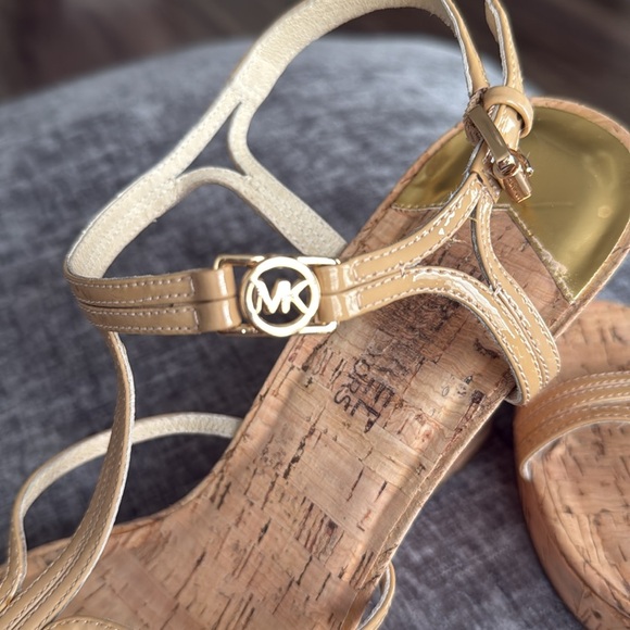 Michael, Michael Kors, tan cork wedge sandals - Picture 4 of 5